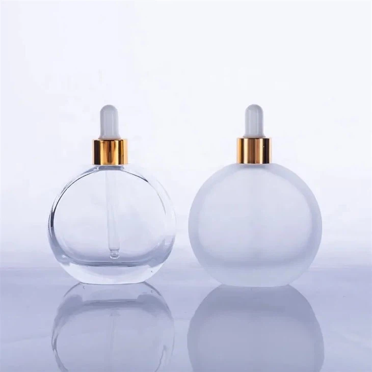 Frosted cosmetic glass perfume bottle